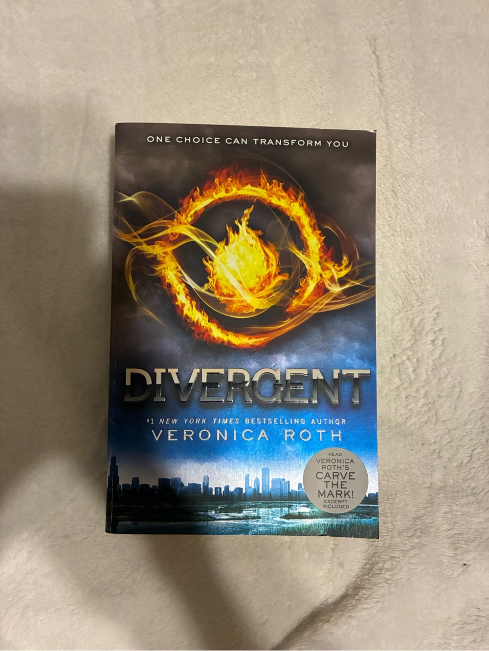 Divergent Paperback Back Cover – Dark Blue with Orange Text
